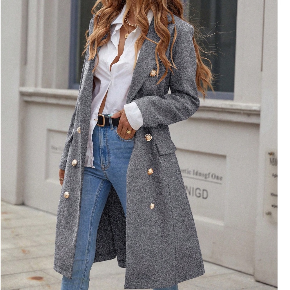 Classic Solid Double Button Mid Length Jacket Coat